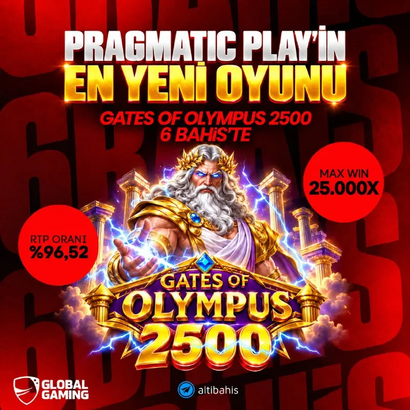 6bahis Telegram: ✅Zeus geri döndü: Gates of Olympus 2500! 🔸Pragmatic Play’in yeni oyununda…