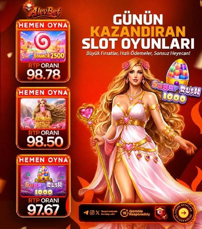 Alevbet Telegram: 💸 GÜNÜN YÜKSEK RTP’Lİ OYUNLARI SENİ BEKLİYOR! 🎰 🔥Yüksek RTP oranlarına sahip…