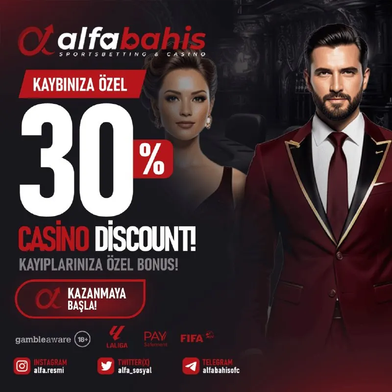 Alfabahis Telegram: 🌟 %30 CASINO DİSCOUNT İLE KAYIPLARA SON! 🔥 Kayıplarını avantaja çevirmeye hazır…