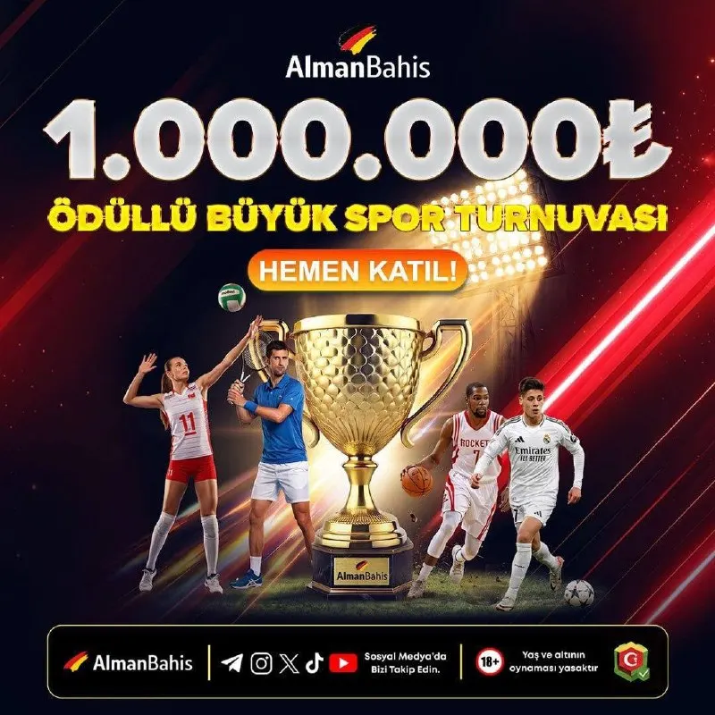 Alman Bahis Telegram: 🏆 1.000.000 TL’LİK BÜYÜK SPOR TURNUVASI AKTİF! 🇩🇪 AlmanBahis’te büyük spor…