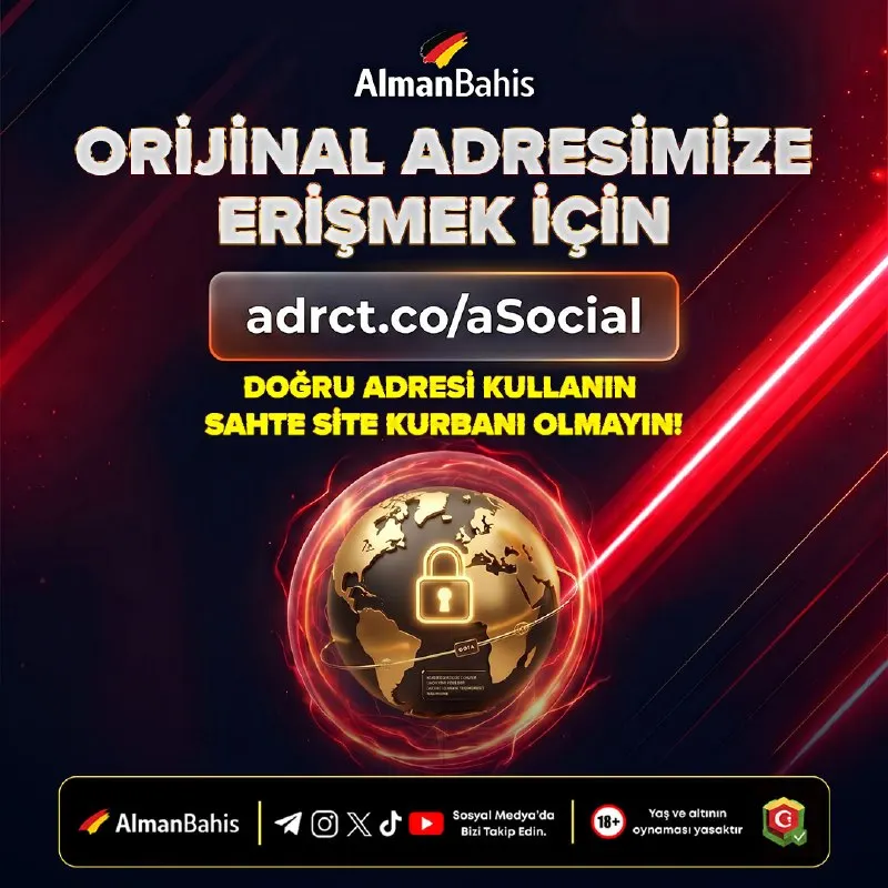 Alman Bahis Telegram: 🟥🟥🟥🟥 ⚠️SAHTE SİTELERE DİKKAT EDİN! ⚠️Benzer Domainlere dikkat edin, tek harf…