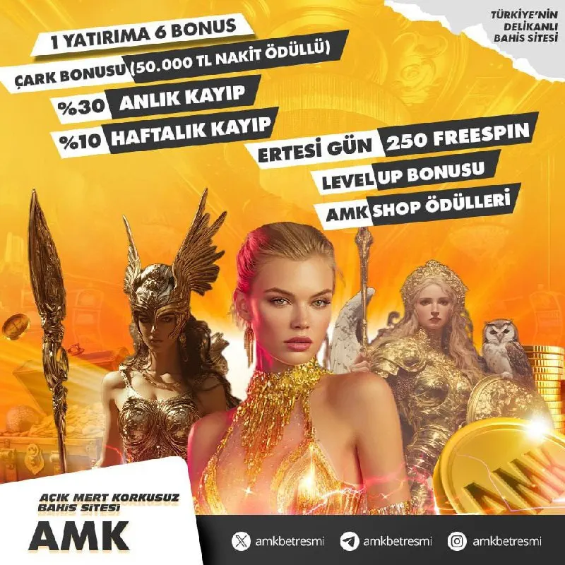 AMKBet Telegram: Minimum 100₺ Yatırıma 100₺ Yatırım veya Kayıp Bonusu %100 Bonusa Ek Çark +…