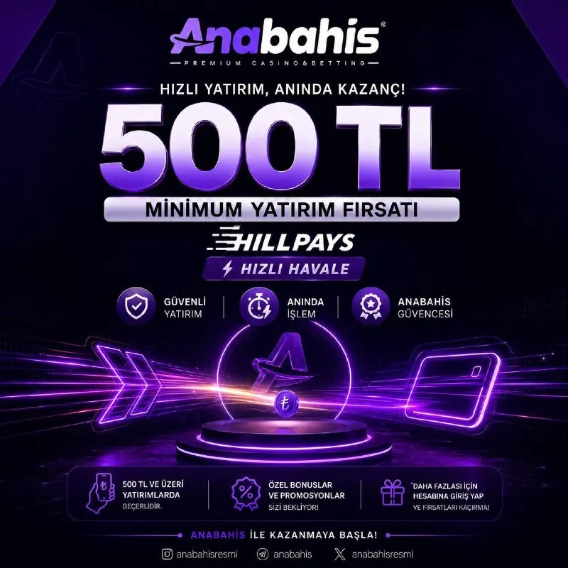 Anabahis Telegram: ⚡🔤🔤🔤🔤🔤🔤🔤🔤🔤🔤 🔥 Hillpays Havale ile Minimum 500₺ Yatırım İmkanı! ✅ Para Yatır…