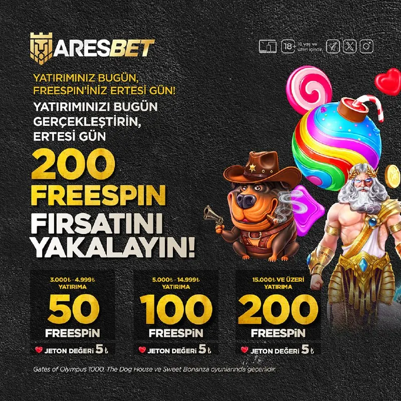 Aresbet Telegram: 🎰 YATIRIMINIZ BUGÜN, FREESPİN'İNİZ ERTESİ GÜN ARESBET'TE 🎰 💰Yatırımınızı Bugün…