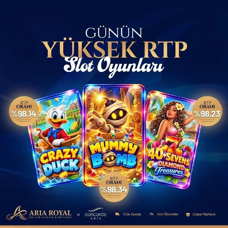 Aria Royal Telegram: 👑👑👑👑👑👑👑 🔝 GÜNÜN EN ÇOK KAZANDIRAN OYUNLARI! 👑 Aria Royal'de günün geri ödeme…