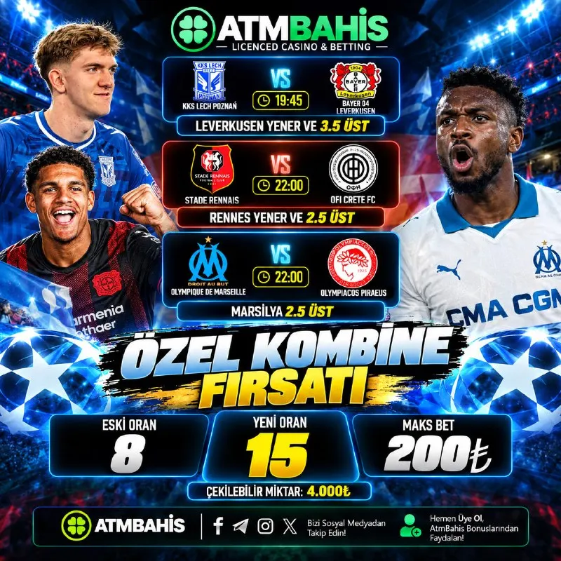 ATMBahis Telegram: ⚡️Özel Oranlar ile Kaybetmeye Son⚡️ Eski Oran: 8 Atmbahis Özel Oran: 15 🚀…