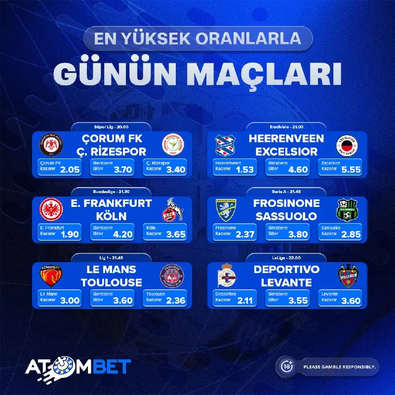 Atombet Telegram: 💥 ATOMBET'İN ORANLARI BUGÜN DE ÇOK KAZANDIRACAK! 💥 ✨ Süper oranlarla kazanç…
