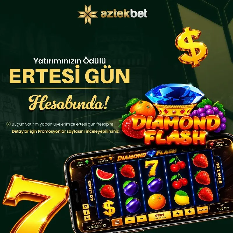 Aztekbet Telegram: 💵 Dünkü yatırımına özel Free Spin fırsatı! 💎 DIAMOND FLASH oyununda geçerli…