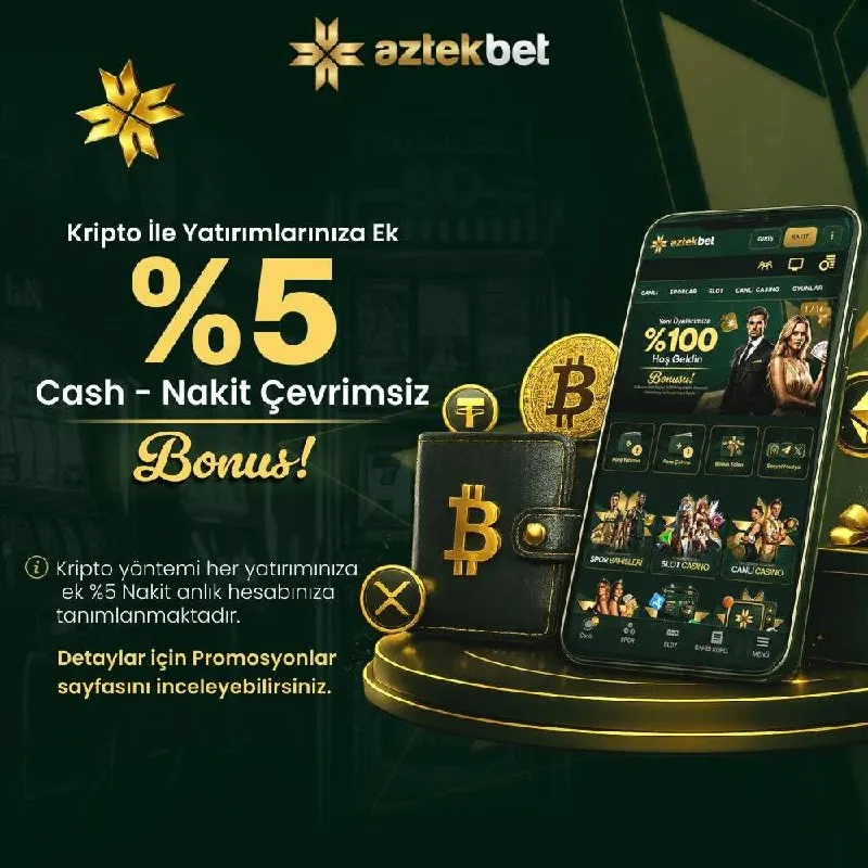 Aztekbet Telegram: 💰 Kripto yatırımlarınıza özel %5 Cash – Nakit Çevrimsiz Bonus! 💰 Her kripto…