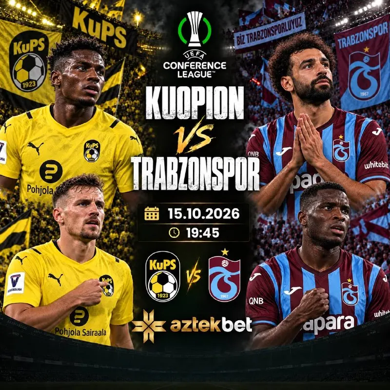 Aztekbet Telegram: 🏆 AVRUPA SAHNESİNDE TRABZONSPOR! 🔵🔴 Bordo-mavililer, KuPS karşısında Konferans…