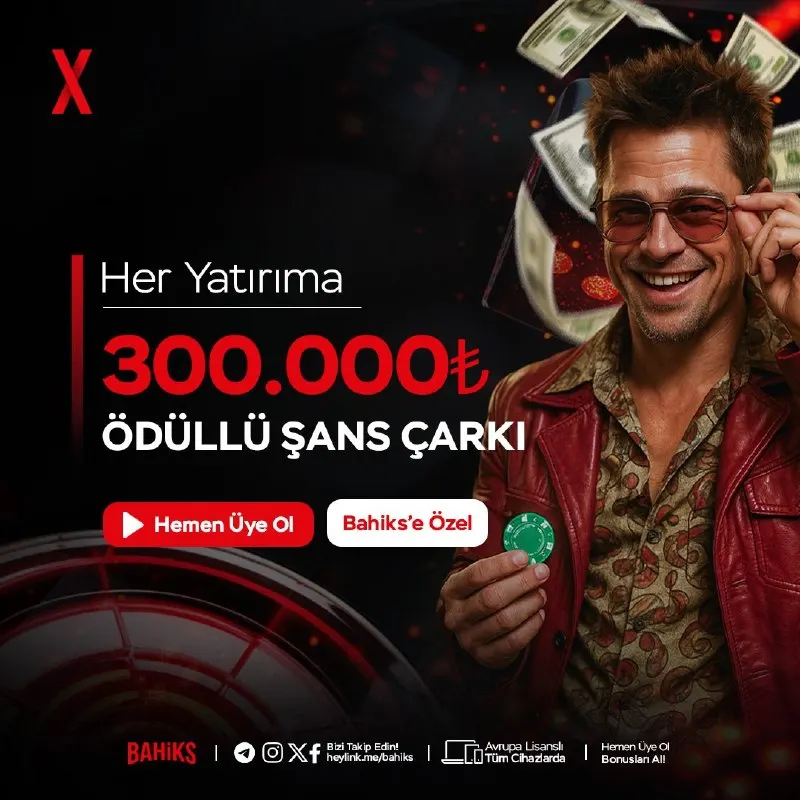 Bahiks Telegram: 😀😃😄'TEN 300.000₺ ÖDÜLLÜ ŞANS ÇARKI! 🍀 Şansını Çevir, Dev Ödülleri Kap! 💰 Tek…