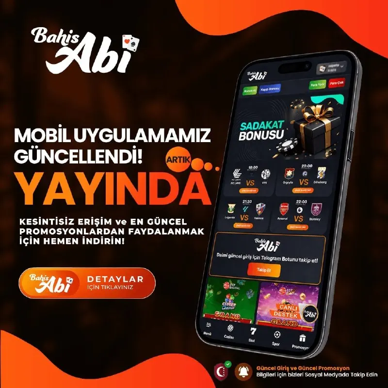 BahisAbi Telegram: 📲 ABİ, FIRSATLAR CEBİNDE OLSUN!📲 🚀 Yeni uygulamayı indir, hiçbir bonusu…
