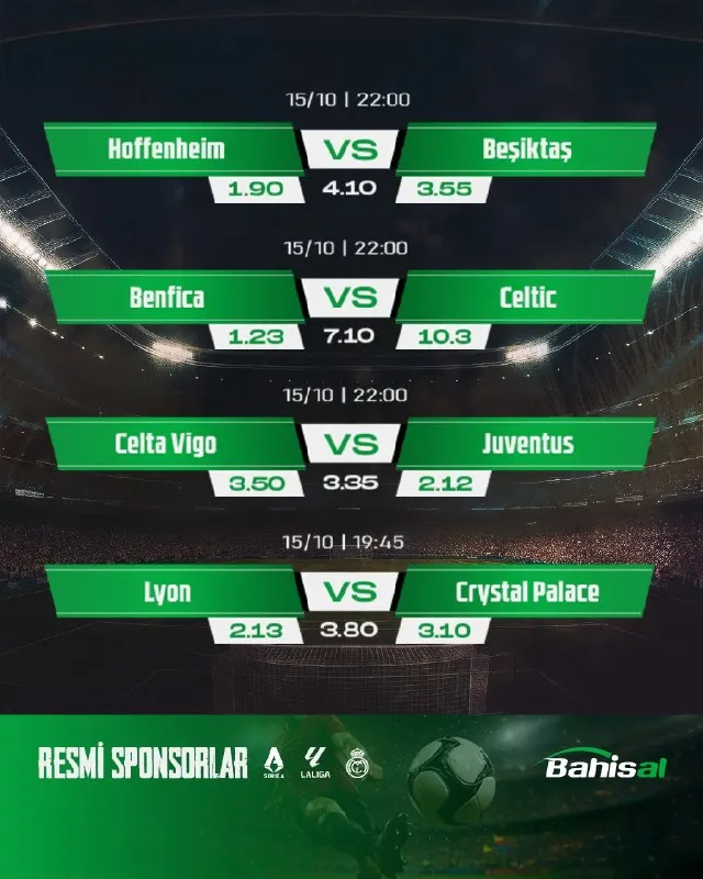 Bahisal Telegram: Günün Maçları En İddialı Oranlarla! ⚽ Bahisal’a gel, günün heyecanlı…