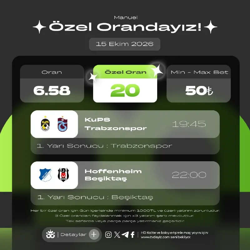 Bahisdeyiz Telegram: 💚 BAHİSDEYİZ ÖZEL ORAN ⚽️ KuPS - Trabzonspor ✍️ 1. Yarı Sonucu : Trabzonspor ⚽️…