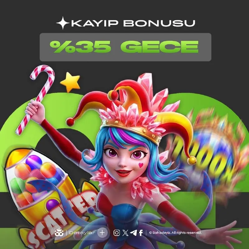 Bahisdeyiz Telegram: 📗📗📗📗 📗📗📗📗📗📗 ✔️ GECEYE ÖZEL %35 KAYIP BONUSU! 💸Gece şansın istediğin gibi…