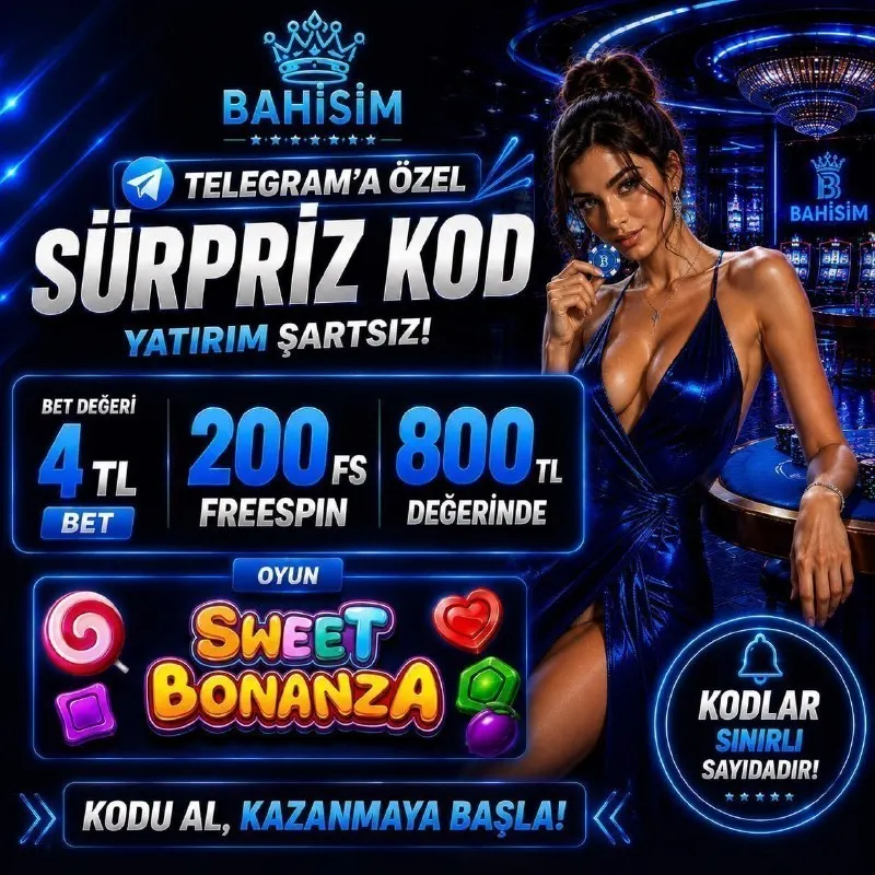 Bahisim Telegram: 👍 Bonus Geçerli Oyun: Sweet Bonanza ✈️Freespin Değeri : 4₺ 🤩Freespin sayısı…