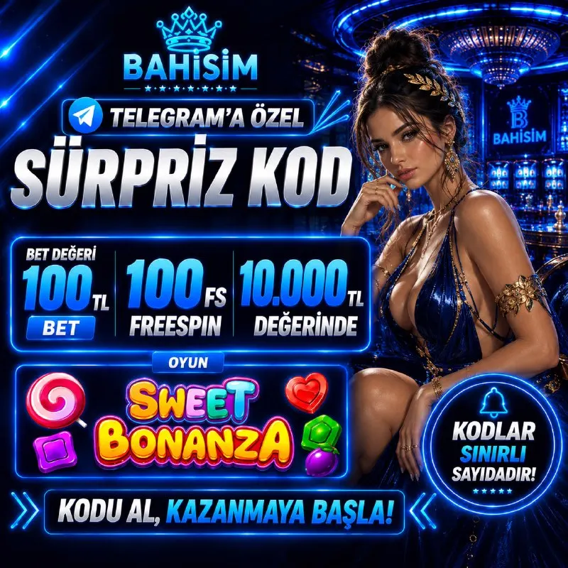 Bahisim Telegram: 👍 Bonus Geçerli Oyun: Sweet Bonanza ✈️Freespin Değeri : 100₺ 🤩Freespin sayısı…