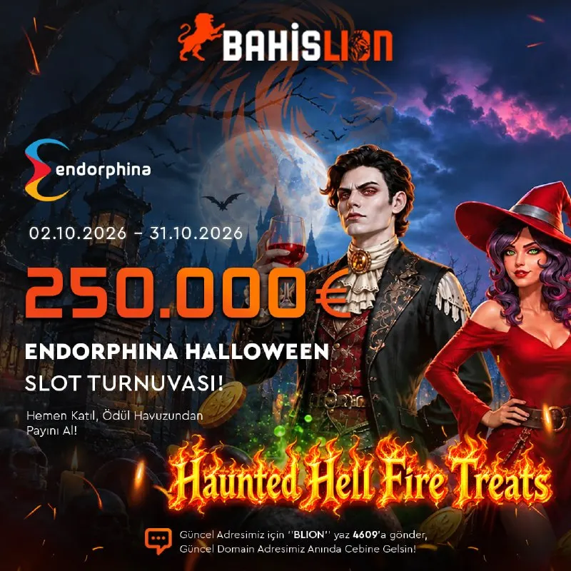 Bahislion Telegram: 🎰 BAHİSLİON & ENDORPHİNA İşbirliği ile Halloween Drops Turnuvası ! 🦁 Toplam…