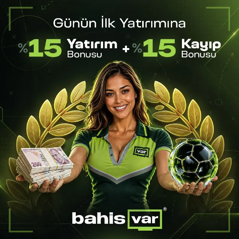 BahisVar Telegram: ⭐ GÜNE KAZANARAK BAŞLA! 💵 GÜNÜN İLK YATIRIMINA ÇİFTE BONUS BAHİSVAR 'DA! 🔼…