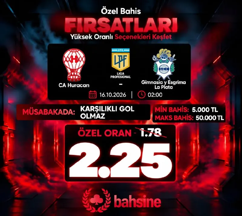 Bahsine Telegram: 🔥 BAHSİNİN NABZI BURADA ATIYOR! ⚽ CA Huracan – Gimnasia y Esgrima La Plata 📅…