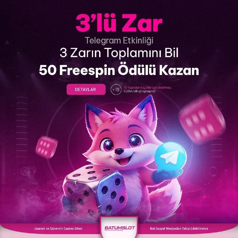 Batumslot Telegram: 🎲 TAHMİNİNİ YAP, 🤍🤍 🚩🚩🚩🚩🚩🚩🚩🚩 KAP‼️ 🎉🎆 BatumSlot 3lü Zar Etkinliğinde Ödül…