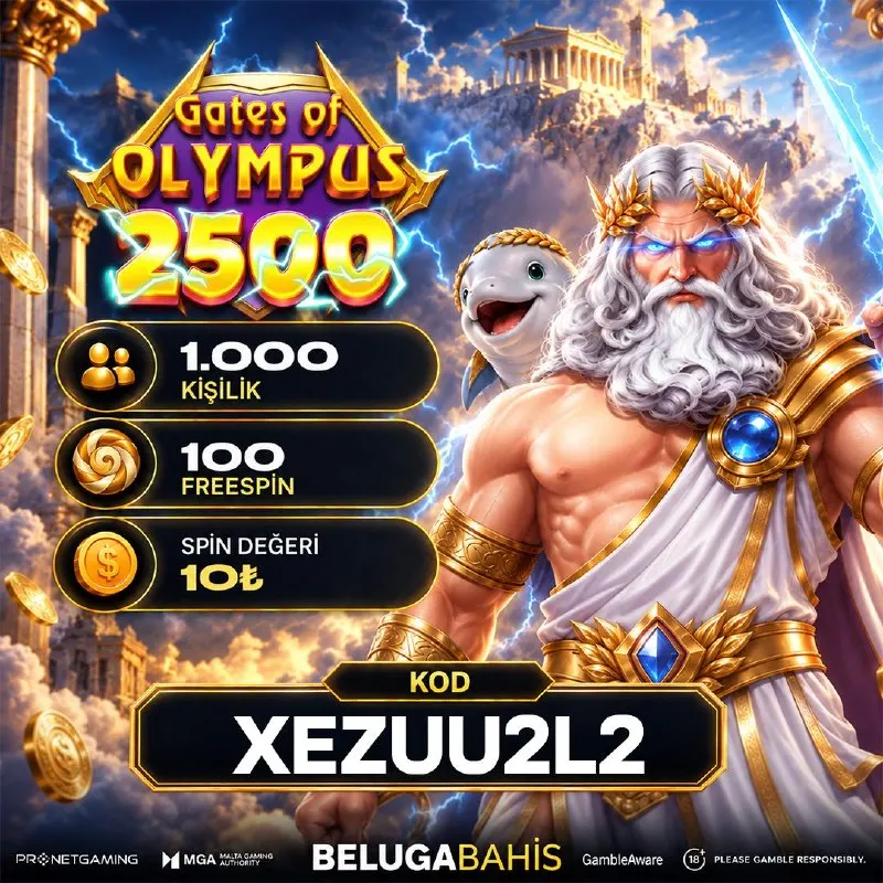 Belugabahis Telegram: 🔞 Gates of Olympus 2500 Özel Freespin Keyfi! 💡 Gün içerisinde tek seferde 250₺…