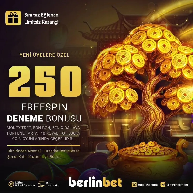 Berlinbet Telegram: 🎰 DENEME BONUSUNU ALDIN MI BERLİNBET'Lİ ? 🎰 ⚡ 250 freespin deneme bonusu, 🤟…