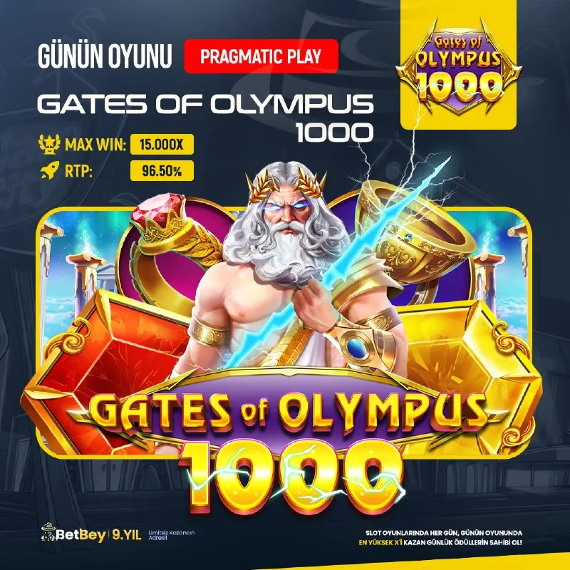 Betbey Telegram: ⚡️ GÜNÜN OYUNU: GATES OF OLYMPUS 1000! ⚡️ Mitolojik kapıların ardında Zeus’un…