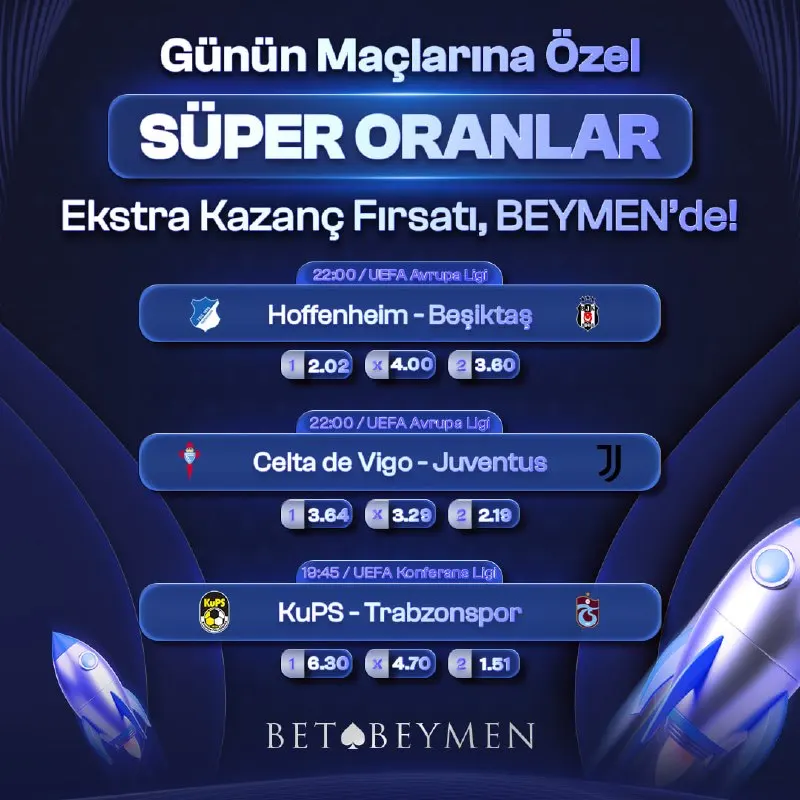 Betbeymen Telegram: ↗️ Maç Heyecanını Daha Yüksek Oranlarla Bir Üst Seviyeye Taşı! 💰 Tek Kuponda…