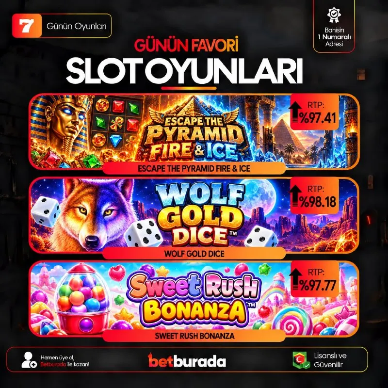 Betburada Telegram: 🚀 Günün Öne Çıkan Yüksek RTP'li Slot Oyunları! 🚀 ✨ En Mükemmel kazançlar…