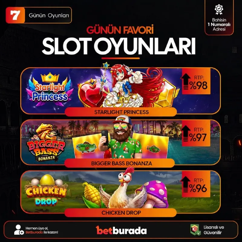 Betburada Telegram: 🚀 Günün Öne Çıkan Yüksek RTP'li Slot Oyunları! 🚀 ✨ En Mükemmel kazançlar…