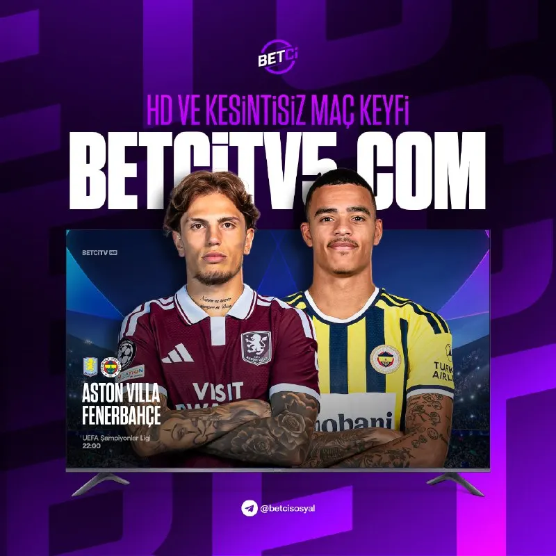 Betçi Telegram: 📺 Aston Villa - Fenerbahçe maçı canlı yayınla Betci TV'de! 🏆 Şampiyonlar…
