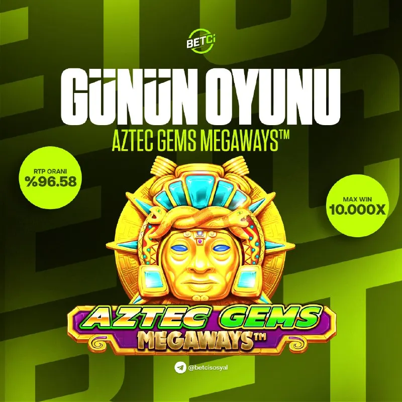 Betçi Telegram: 🎰 Günün Oyunu: Aztec Gems Megaways 🔥 Pragmatic Play'in sevilen oyunu ile şans…