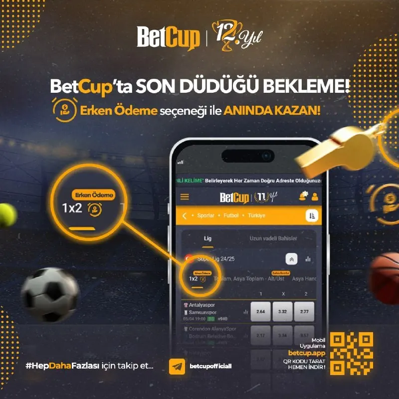 Betcup Telegram: ⭐️Erken Ödeme Güvencesiyle Kazancınızı Önceden Garantileyin! 💵 🔼Gol farkı ikiye…