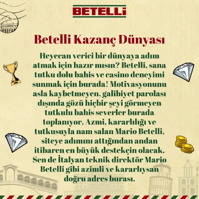 Betelli Telegram: 💎 Mario Betelli'nin azmi ve kazanç dolu dünyasına adım at! En tutkulu bahis ve…