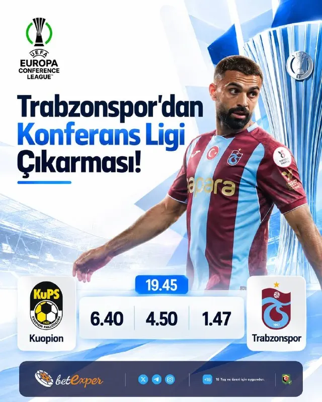 Betexper Telegram: 🏆 Trabzonspor'dan Konferans Ligi Çıkarması! ⬇️ UEFA Avrupa Konferans Ligi'nde…