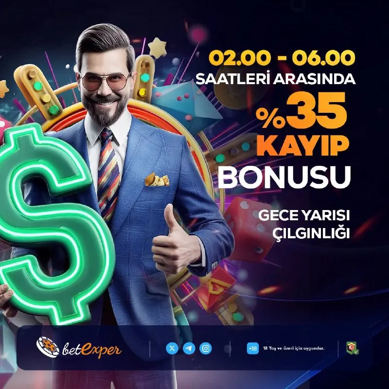 Betexper Telegram: 🌙 Gece Seansında %35 Anlık Kayıp Bonusunu Kap, Riskleri Minimuma İndir! ⏰ Gece…