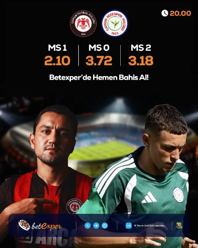 Betexper Telegram: 🔔 Günün Maçında Yüksek Taraf Bahisleri! 📊 Saat 20.00'de başlayacak Çorum FK…