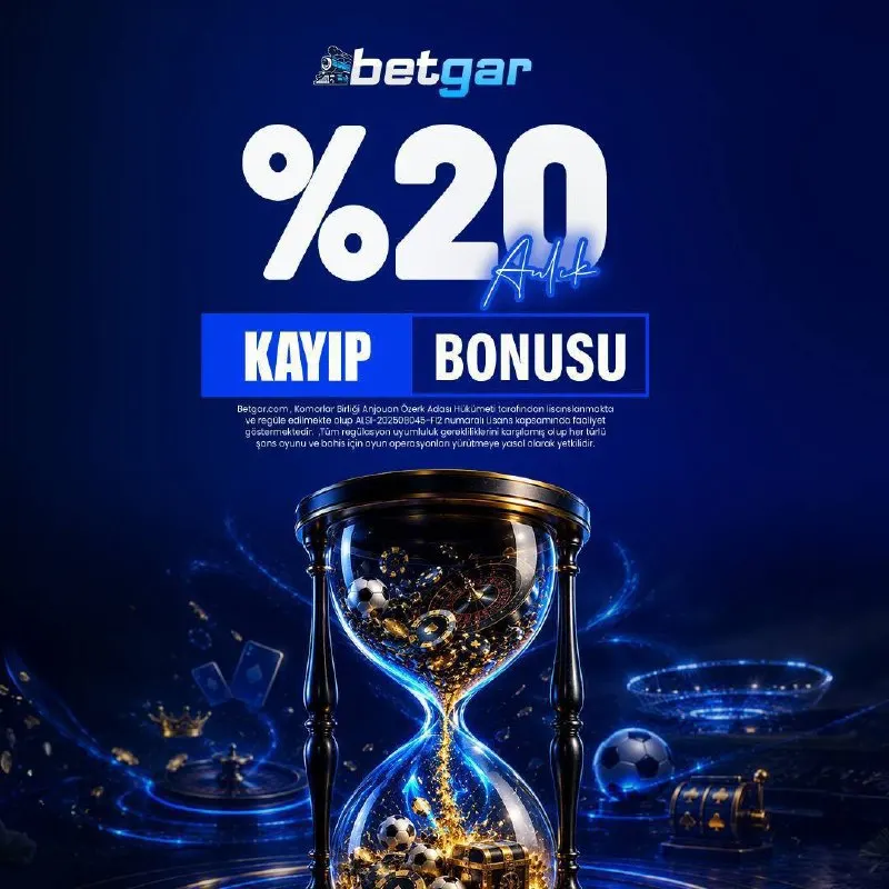 Betgar Telegram: 💙 KAYIP BONUSUNDA BETGAR FARKI! Spor ve Casino’da geçerli %20 Kayıp Bonusu…
