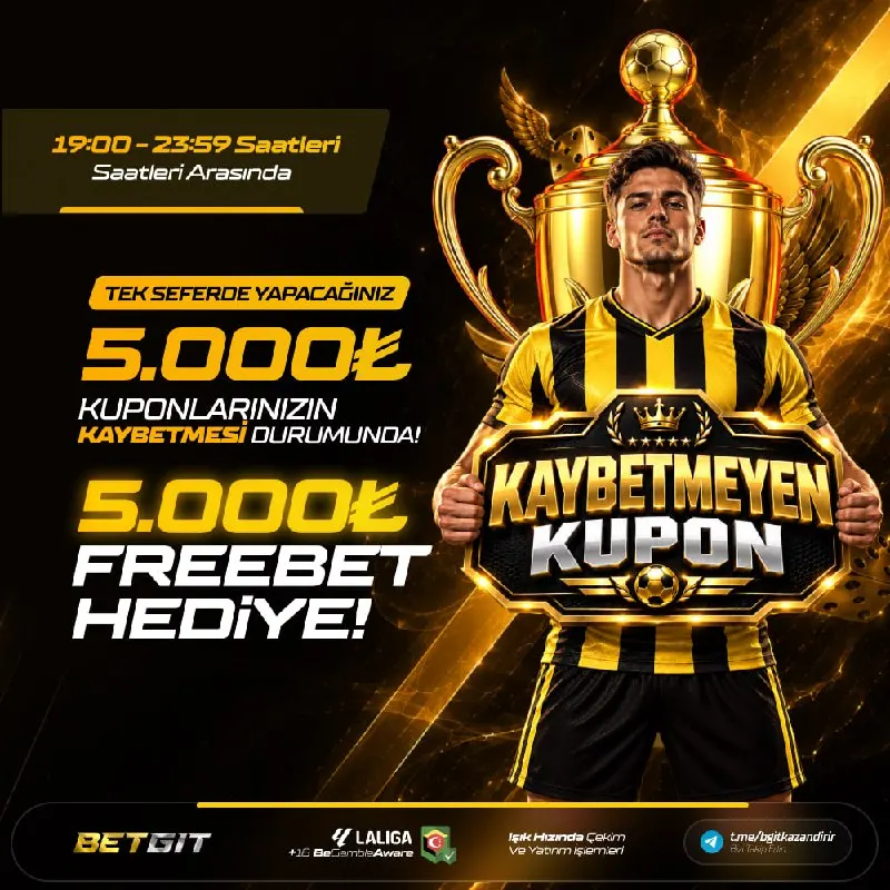 Betgit Telegram: 🏆 BETGİT’TE SPOR BAHİSLERİNDE KAYBETMEK YOK! 🏆 💵 KAYBEDEN KUPONLARIN TAMAMI…