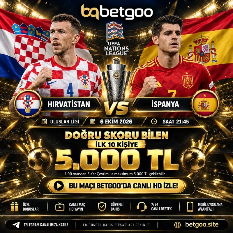 Betgoo Telegram: 💎 BETGOO SKOR ETKİNLİĞİ 💎 ✍️ DOĞRU TAHMİN EDEN İLK 10 KİŞİDEN BİRİ OL 5.000 TL…