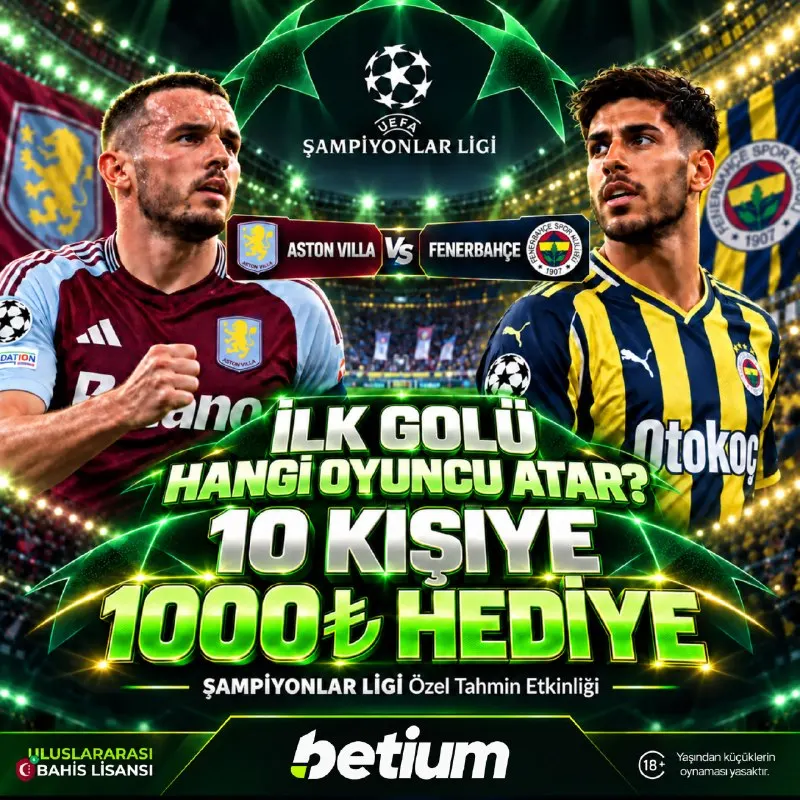 Betium Telegram: 🇪🇺 Şampiyonlar Ligi'nde Aradığın Etkinlik #Betium'da! 🇬🇧 Aston Villa…