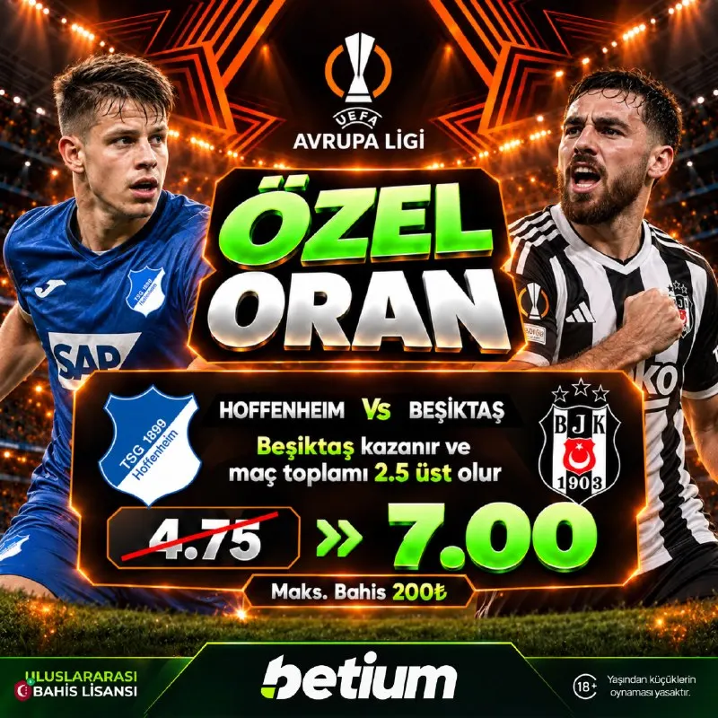 Betium Telegram: 🇪🇺 #Betium'da Avrupa Ligi Akşamı! Hoffenheim 👊 Beşiktaş 📅 15 Ekim Perşembe|…