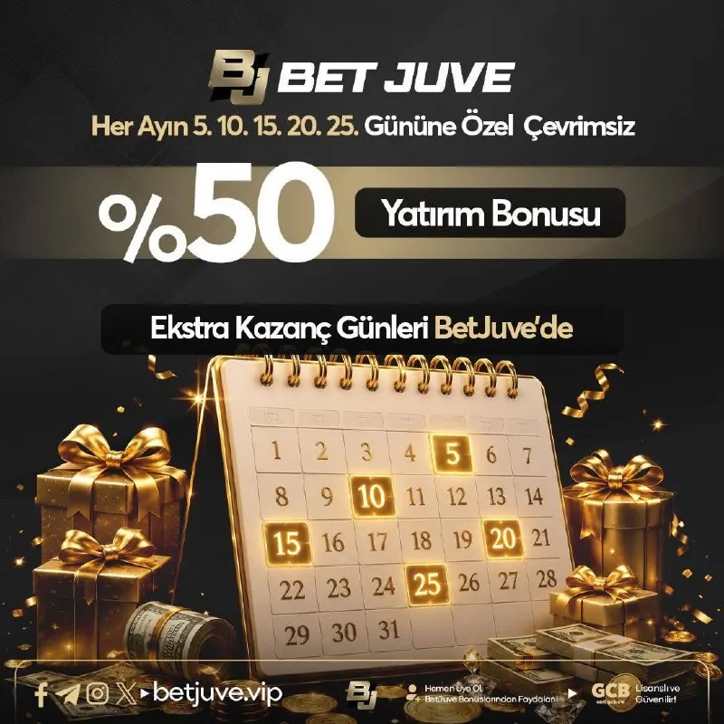 Betjuve Telegram: 🎁 AYIN FIRSAT GÜNLERİ BAŞLADI! ⭐️ 🗓 Her ayın 5 • 10 • 15 • 20 • 25. günlerinde…