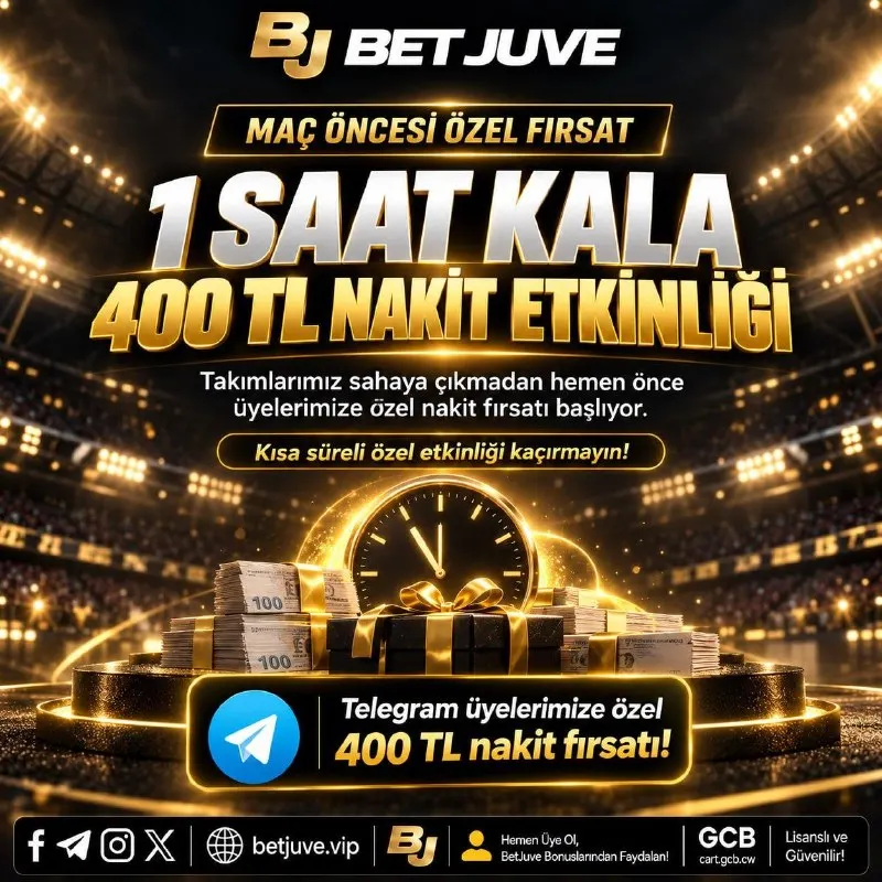 Betjuve Telegram: BETJUVE NAKİT KOD ETKİNLİĞİ 💥 🏆 Maç öncesi sürpriz fırsat geliyor! 🎁 HERKESE…