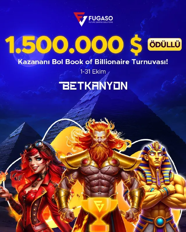 Betkanyon Telegram: BOOK OF BILLIONAIRE: ÖDÜL DOLU TURNUVA!🎁 🎰 Fugaso oyunlarında makaralar dönsün…