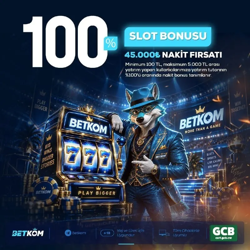 Betkom Telegram: ⚠️ %100 SLOT BONUSU 💎45.000 TL NAKİT FIRSATI 😎 Gün içerisinde bonustan en fazla…
