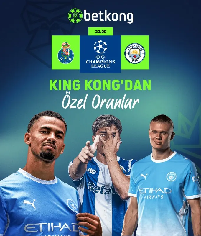 Betkong Telegram: ⚽️⚽️ Porto vs City Maçında İlk Gol Kimden Gelecek? 👑 Haaland: 3.85 ⭐️ Semenyo…