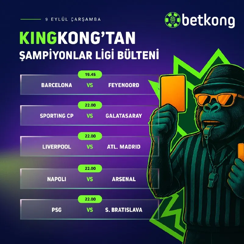 Betkong Telegram: 🔤🔤🔤🔤🔤🔤🔤🔤 🔤🔤🔤🔤🔤🔤 ⚽️ Şampiyonlar Ligi'nde 5 Maç Birden! 👍 BetKong ile günün öne…