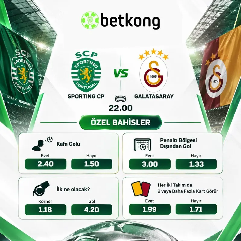 Betkong Telegram: 📊 BetKong Özel Bahisleriyle Kuponlarını Zenginleştir! 🆒 Galatasaray'ın maçında…
